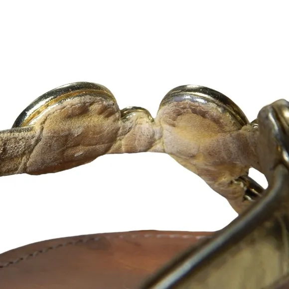 Mystique Gold Leather Tiger Cowrie Shell Beaded Thong Sandals Flip Flops Size 7