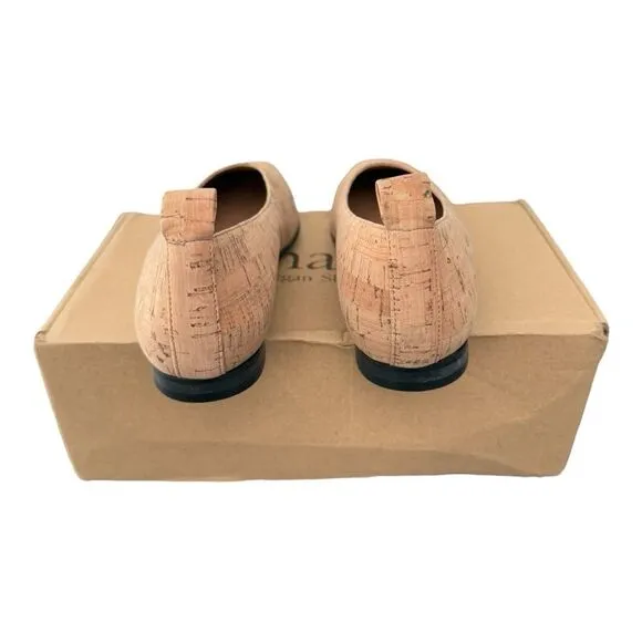 Nae Melita Cork Vegan Ballerina Brown Square Toe Shoes Women’s Size 6