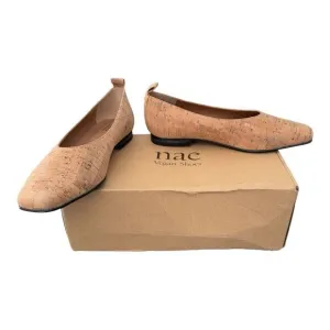 Nae Melita Cork Vegan Ballerina Brown Square Toe Shoes Women’s Size 6