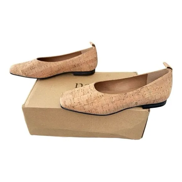 Nae Melita Cork Vegan Ballerina Brown Square Toe Shoes Women’s Size 6