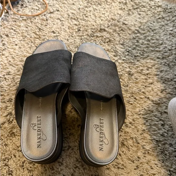 Naked feet Black Platform Sandals
