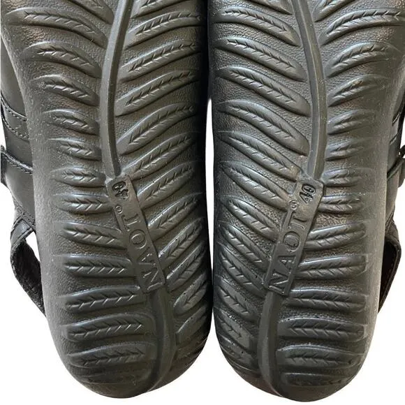 NAOT Footwear Rongo Mary Jane Leather Shoes Size 9 EU 40 Black Strappy Comfy