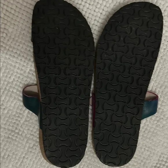 Naot Pink and Blue hombre Sandals Casual leather tried on repeatedly only 41 9.5