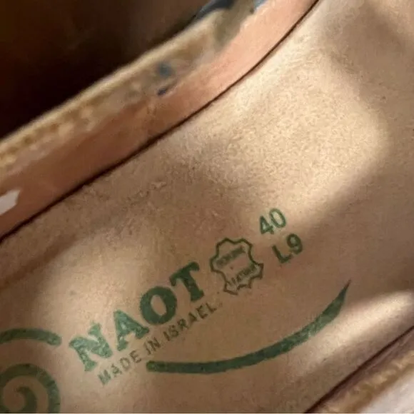 Naot teal nubuck and brown comfort leather sandals 40