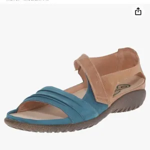 Naot teal nubuck and brown comfort leather sandals 40
