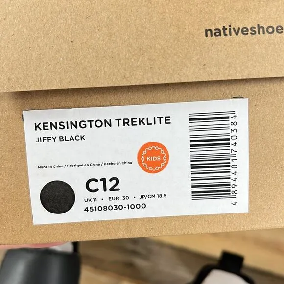 Native Kensington Treklite - Jiffy Black - C12 - New in box