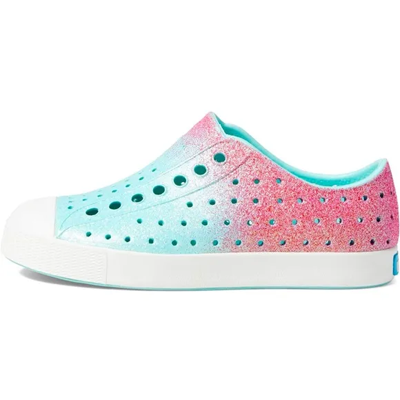 Native Shoes Kids Jefferson Bling Hollywood Hydrangea Bling/Shell White