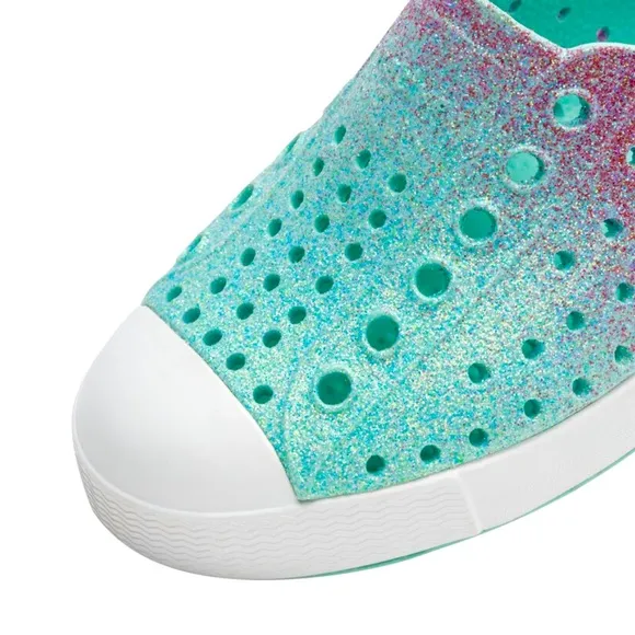 Native Shoes Kids Jefferson Bling Hollywood Hydrangea Bling/Shell White