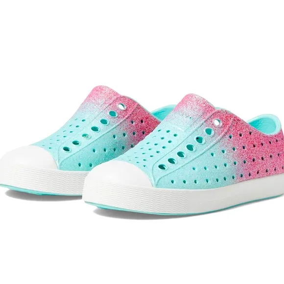 Native Shoes Kids Jefferson Bling Hollywood Hydrangea Bling/Shell White