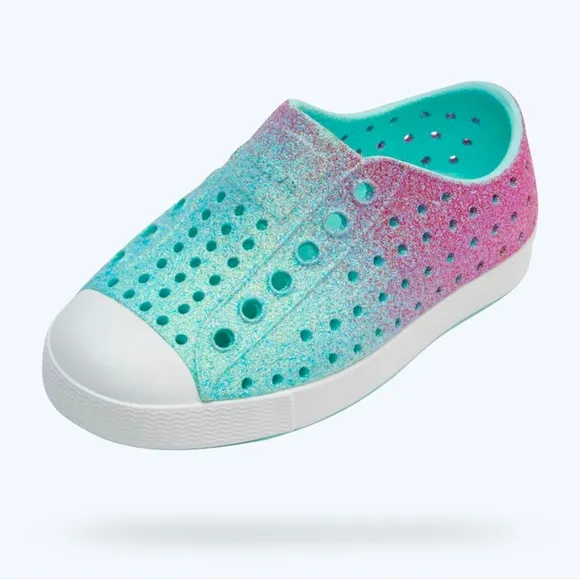 Native Shoes Kids Jefferson Bling Hollywood Hydrangea Bling/Shell White