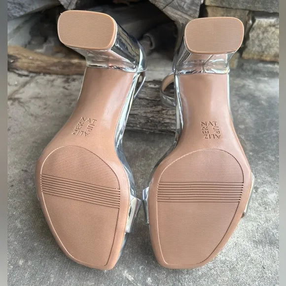 Naturalizer Joy dress silver square toe comfort sandal pumps NWOB Sz-7.5W. G