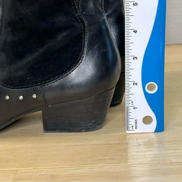 Naturalizer Tall Studded Leather Suede Boots/Size 8M
