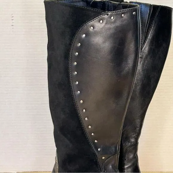 Naturalizer Tall Studded Leather Suede Boots/Size 8M