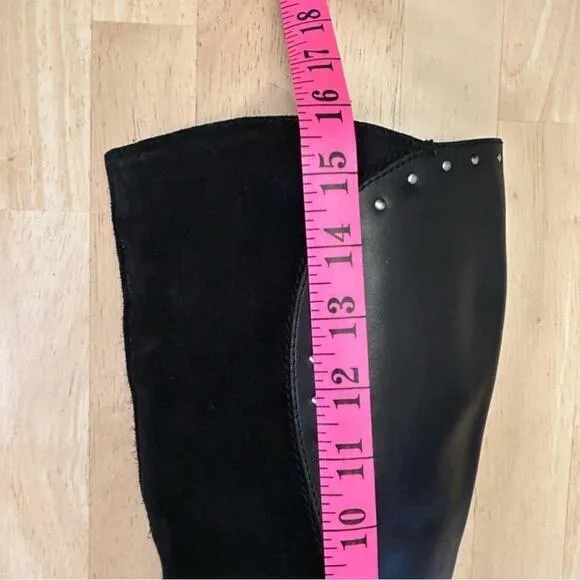 Naturalizer Tall Studded Leather Suede Boots/Size 8M