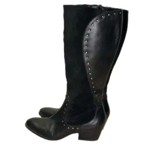 Naturalizer Tall Studded Leather Suede Boots/Size 8M