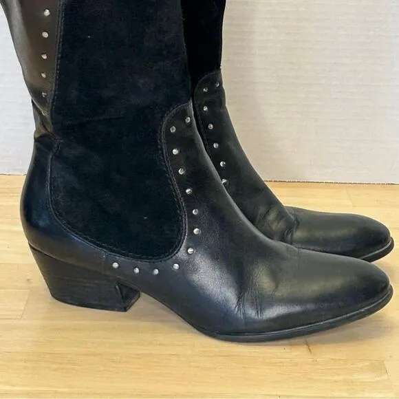 Naturalizer Tall Studded Leather Suede Boots/Size 8M
