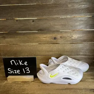 New $55 Little Kids Nike Aqua Swoosh Water/Land‎ White Shoes Sandals Size 13 C