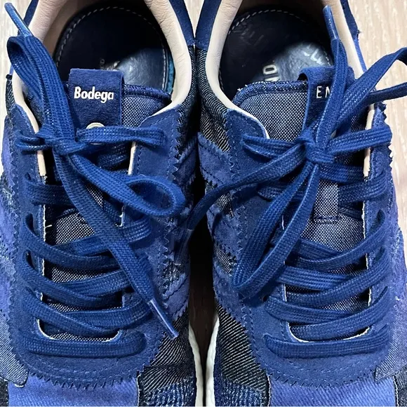 New adidas x END. x Bodega x Iniki Runner 2017 Blue Denim Patchwork Size 10