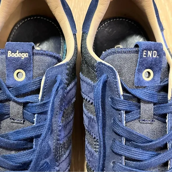 New adidas x END. x Bodega x Iniki Runner 2017 Blue Denim Patchwork Size 10
