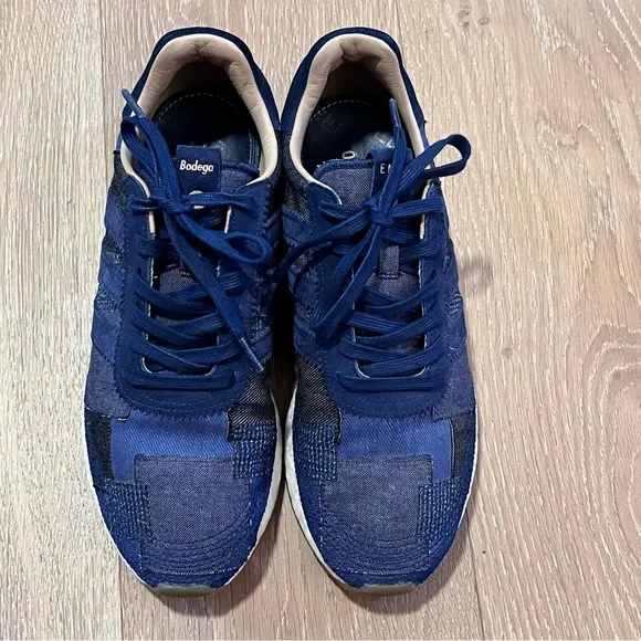 New adidas x END. x Bodega x Iniki Runner 2017 Blue Denim Patchwork Size 10