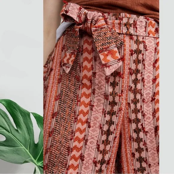 ✨NEW Anthropologie x Eva Franco | High Waist Textured Tie Waist Belted Shorts