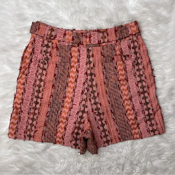 ✨NEW Anthropologie x Eva Franco | High Waist Textured Tie Waist Belted Shorts