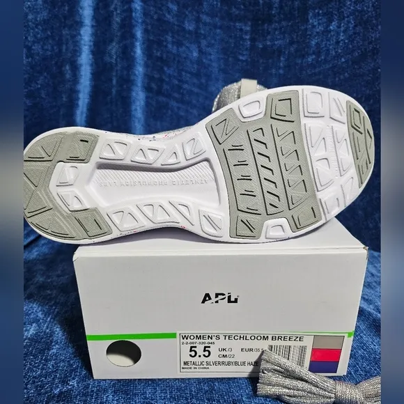 NEW APL Women's Techloom Breeze Running Shoes 5.5 Silver Purple Pink