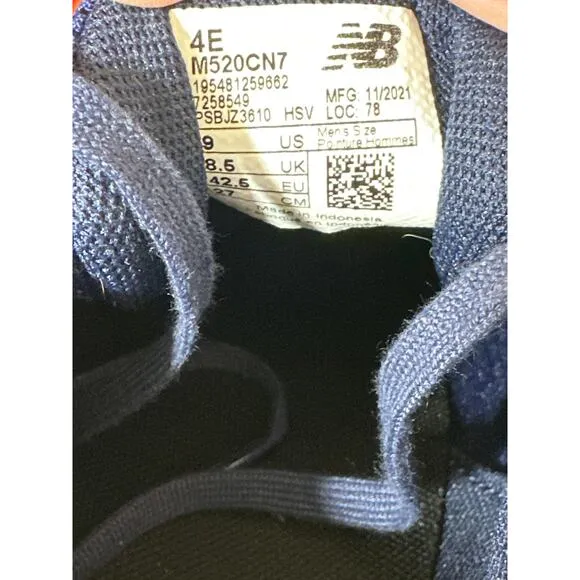 New Balance Men's 520 V7 Running Shoes Sneakers Lightweight Navy Blue Size 9
