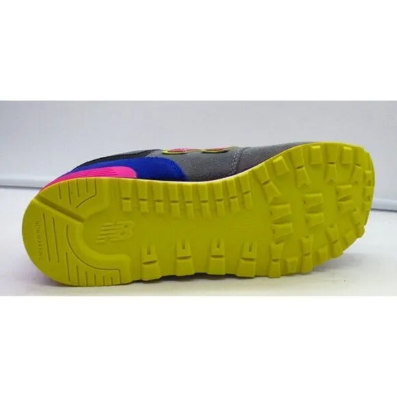 New Balance Youth 574 Shoes, Gray/Pink/Purple, Sz.4 (EUR 36)