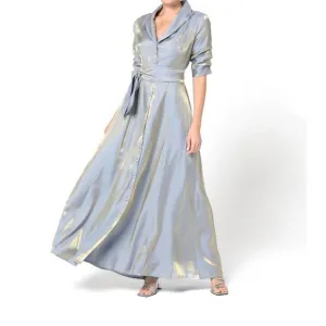 NEW BARUNI amara shimmery maxi dress in sky blue
