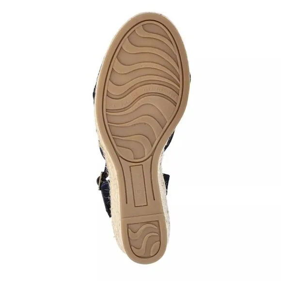 New BELLA VITA Women's Isabeth Espadrille Wedge Sandals Navy Blue high heels 8.5