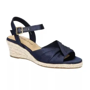 New BELLA VITA Women's Isabeth Espadrille Wedge Sandals Navy Blue high heels 8.5