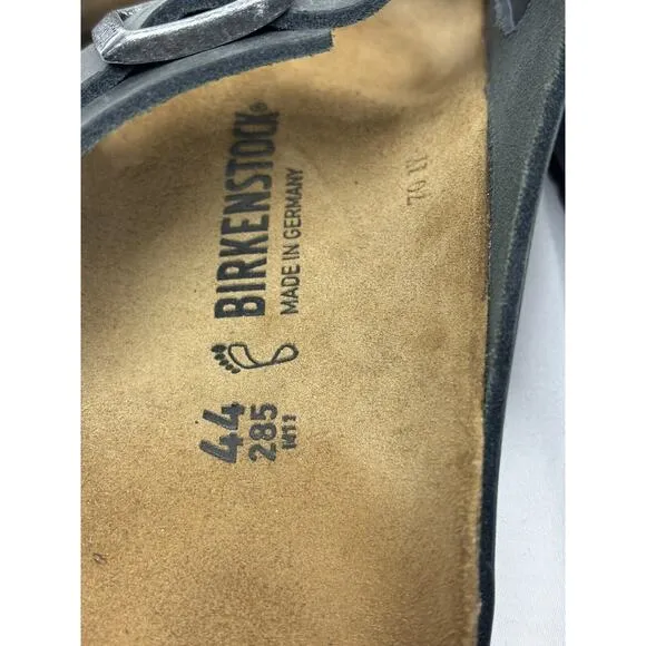 New Birkenstock Arizona Black Oiled Regular Width Slide Sandal EU 44 US M 11