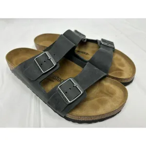 New Birkenstock Arizona Black Oiled Regular Width Slide Sandal EU 44 US M 11