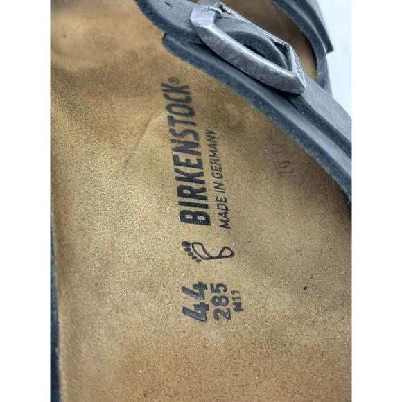 New Birkenstock Arizona Black Oiled Regular Width Slide Sandal EU 44 US M 11
