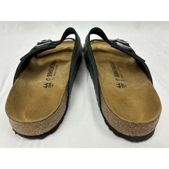 New Birkenstock Arizona Black Oiled Regular Width Slide Sandal EU 44 US M 11