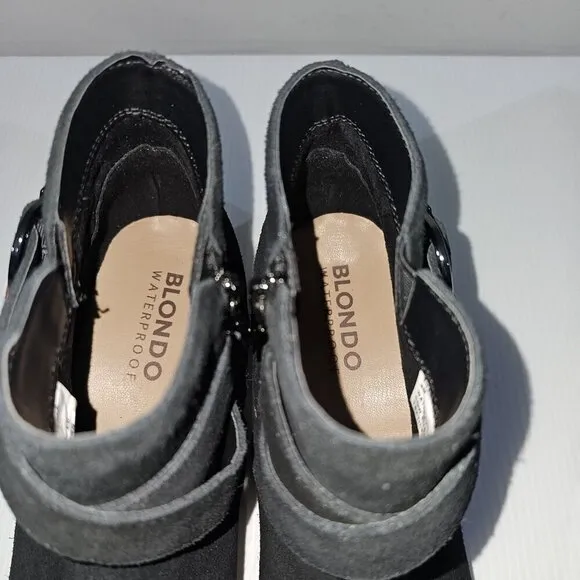 NEW Blondo Shanna Ankle Bootie Waterproof Black Suede Size 9