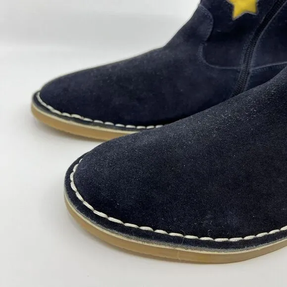 NEW BODEN TALL SUEDE RAINBOW BOOTS 37 4.5 Big‎ Girl Navy Leather
