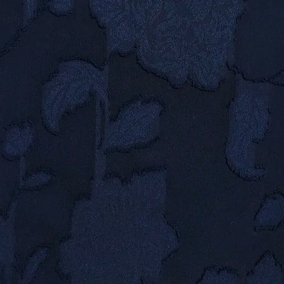 New Chic Jacquard Floral Wrap Top Tiered Long Dress Navy Blue