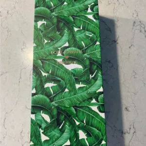 New Dolce &amp; Gabbana Havaianas Black Green Leaf Sandals, Size 7 W, Size 6 M