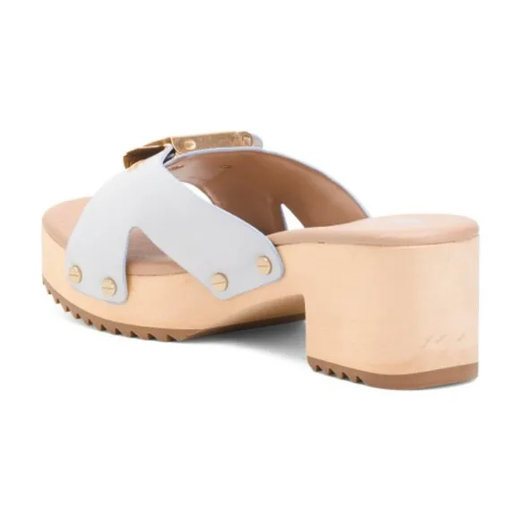 NEW DR. SCHOLL'S Made In Brazil Leather Original Comfort Slide Heel Sandals 252
