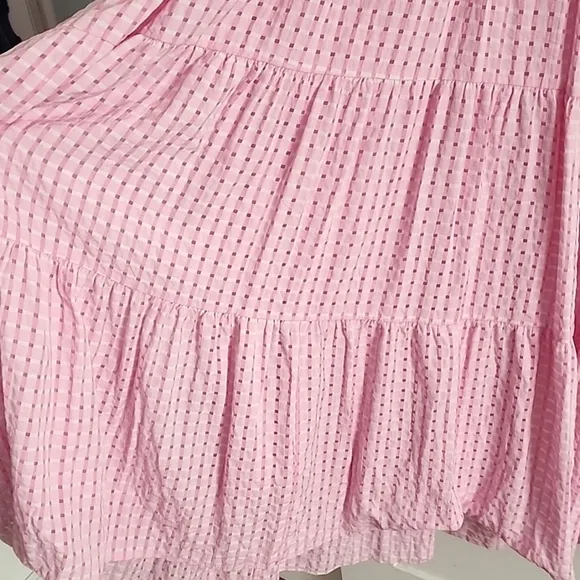 New English Factory Pink gingham Maxi dress size medium