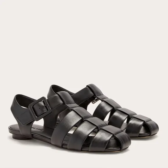 NEW Everlane The Day Black Leather Fisherman Sandals