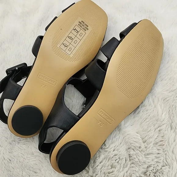 NEW Everlane The Day Black Leather Fisherman Sandals