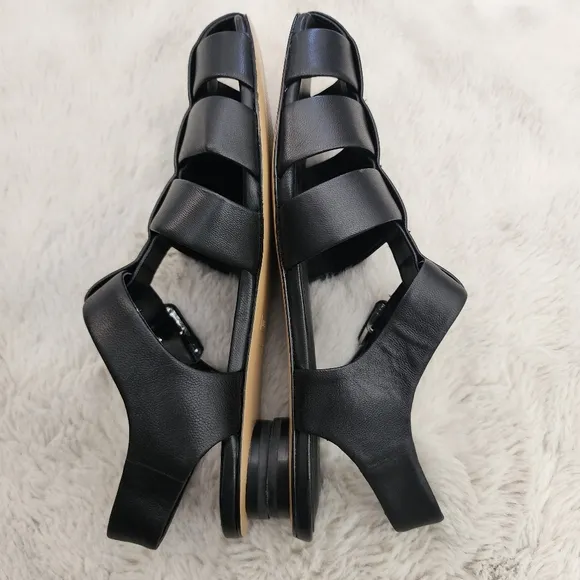 NEW Everlane The Day Black Leather Fisherman Sandals