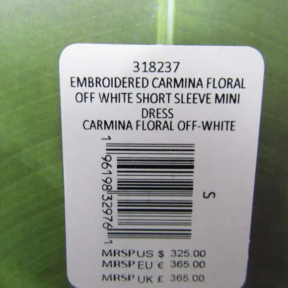 NEW FARM RIO Womens Conscious Embroidered Poplin Dress Size S Floral Off White