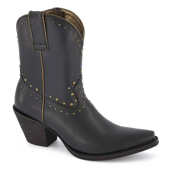 NEW FORASTERO women premium leather western short boots in black
