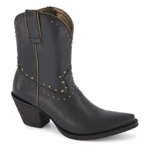 NEW FORASTERO women premium leather western short boots in black