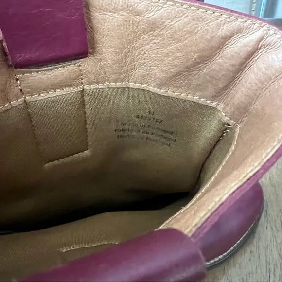 NEW Free People Tabby Pull On Ankle Boots Wild Mulberry Leather Bootie 41 $198