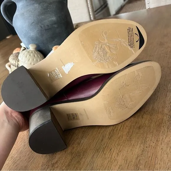 NEW Free People Tabby Pull On Ankle Boots Wild Mulberry Leather Bootie 41 $198